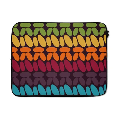 Obrázok produktu pre Puzdro na notebook 15 palcov Háčkované vzory - Retro - Rainbow Taška na notebook