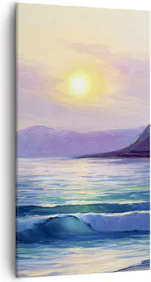 Produktbild von Bild auf Leinwand - Leinwandbild - Berge Meer Welle - 55x100cm - Wand Bild - Wanddeko - Wandbilder - Leinwanddruck - Bilder - Kunstdruck - Wanddekoration - Leinwand bilder - Wandkunst - PA55x100-3952