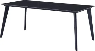 Produktbild von CasaDolce Esstisch LORNA, schwarz mit Goldadern, 180x90x76 cm, Tischplatte aus Sinterstein, Marmormuster, Metallbeine