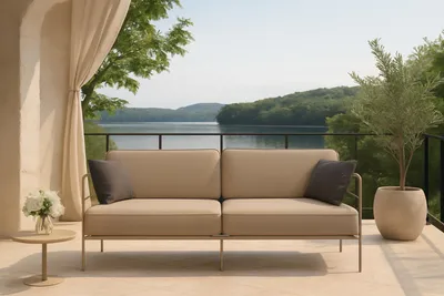 Produktbild von Terrassensofa Teneryfa 3 Sitzer  beiges Metallgestell