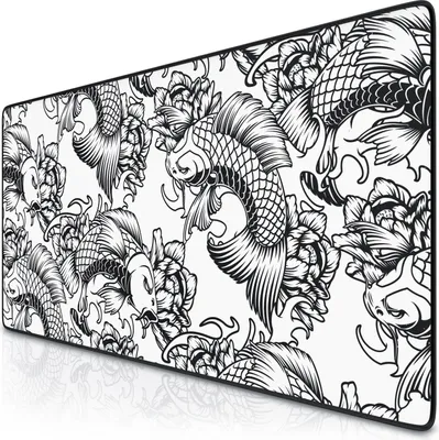 Produktbild von Titanwolf XXL Speed Gaming Mauspad Titanwolf Schwarz 900 x 400mm, XXL Mousepad, Tischunterlage Large Size, verbessert Präzision und Geschwindigkeit, Koi Tattoo 2