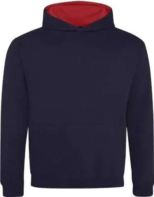 Produktbild von Awdis Kinder Kapuzen Pullover Varsity RW172 (5-6) (New French Navy/Fire Red)