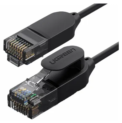 Obrázek produktu pro Ugreen 1m síťový kabel plochý LAN kabel internetový kabel Ethernet patchcord RJ45 Cat 6A UTP 1000Mbp černý