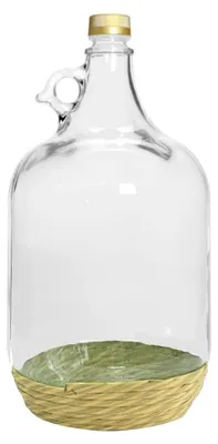 Produktbild von 5L Glasballon mit ECO Korb/Weinballon Glas Flasche Wasserflasche GÄRBALLON