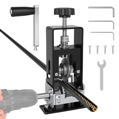 Image de Machine de dénudage de câbles - 2 en 1, électrique et manuelle - Réglable de 2 à 25 mm - Avec manivelle - Appareil de table - Pour le recyclage des câbles en cuivre