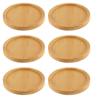 6er-Pack runde Kerzenhalter aus Holz, 9 cm, für Stumpenkerzen