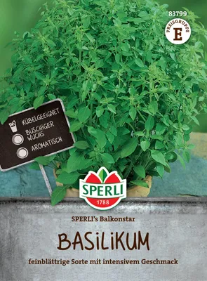 Produktbild von SPERLI Basilikumsamen Balkonstar Ocimum basilicum 180 Pflanzen