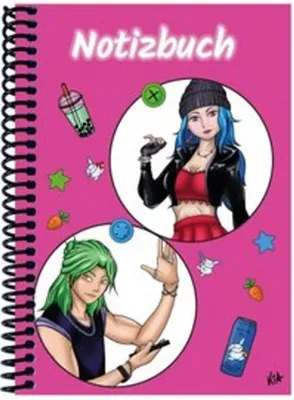 Produktbild von A 5 Notizbuch Manga Quinn und Enora, pink, blanko