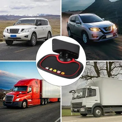 Produktbild von Famanu Anti-Rutschmatte für Autos mit 360 Grad drehbarem Handyhalter und temporärer Parknummernanzeige