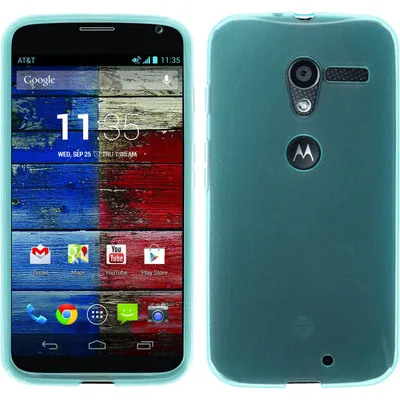 Produktbild von PhoneNatic Case kompatibel mit Motorola Moto X - türkis Silikon Hülle transparent + 2 Schutzfolien