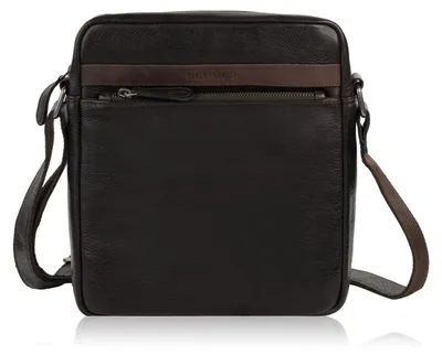 Produktbild von Herren-Umhängetasche aus Leder, schwarz, Paolo Peruzzi AL-20-BR