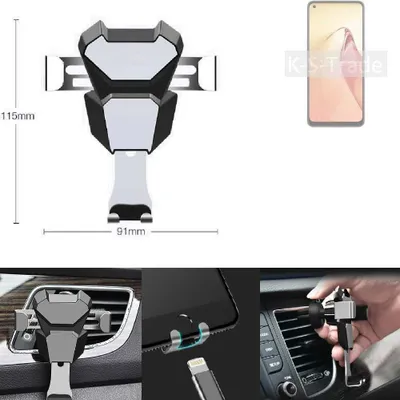 Produktbild von K-S-Trade Lüftungshalterung kompatibel mit Oppo Reno8 kompakte Handy-Halterung Lüftungsschlitz Lüftungsgitter Autohalterung KFZ Auto-Halterung