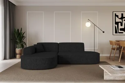 Produktbild von ALTDECOR Ecksofa in L-Form MARI-L1 - 243x171x79,5 cm Schwarz - Corner Sofa Bett Eckcouch Couch Wohnlandschaft Cauchsofa