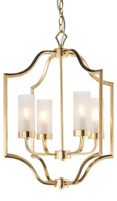 Immagine prodotto di Lampada a sospensione EDREA in ottone e bianco, 4xE14x15W, metallo, dimensioni: 100x48x48 cm, IP20, Endon