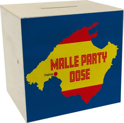 Produktbild von Malle Party Spardose aus Holz mit Mallorca Motiv