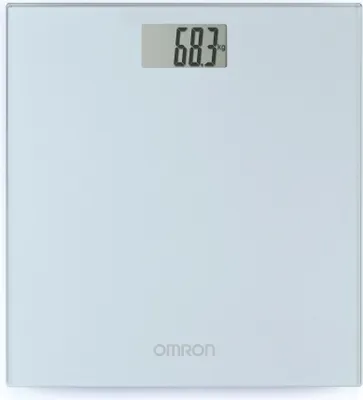 A digital bathroom scale with the weight displayed.