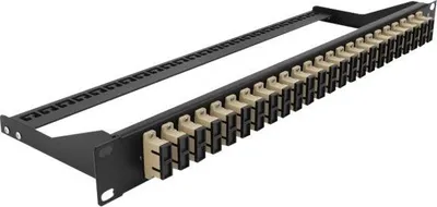 Produktbild von DeLOCK 19″ LWL Patchpanel 24 Port SC Duplex beige, Faser, SC, Beige, Schwarz, Rackeinbau, 1U, 482,6 mm
