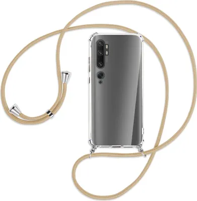 Produktbild von Handykette Backcover-Schutzhülle mit Band (Metall silberfarben) für Xiaomi Mi Note 10 (Pro) - caramel