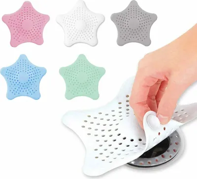 Produktbild von 5 Stück Duschstern Abflusssieb Silikon Haarsieb für Bad und Küche Sink Strainer