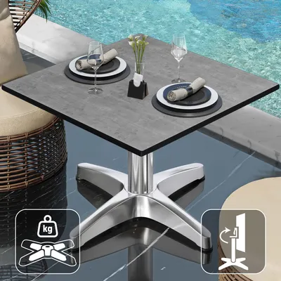 Produktbild von CPBL | Compact Loungetisch | B:T:H 60 x 60 x 42 cm | Beton / Aluminium | Klappbar | Zusatzgewicht | Bistro Loungetisch Gastro Tisch