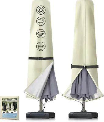 Produktbild von Schutzhülle für Sonnenschirm bis 300 cm, Wasserdicht, UV-beständig, 600D Oxford, Schutz für