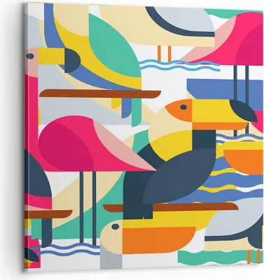 Produktbild von Bild auf Leinwand - Leinwandbild - Vogel Abstraktion - 60x60cm - Wand Bild - Wanddeko - Wandbilder - Leinwanddruck - Bilder - Kunstdruck - Wanddekoration - Leinwand bilder - Wandkunst - AC60x60-3747