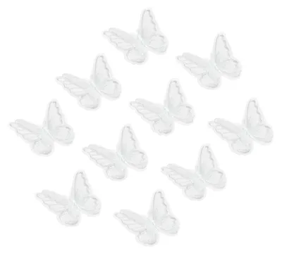 Productafbeelding van Set van 10 Witte Organza Vlinders voor Versiering