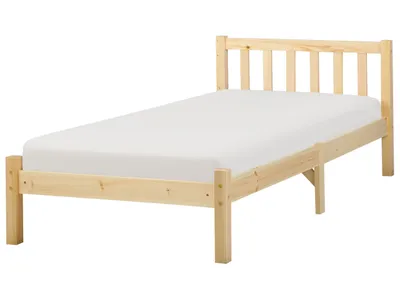 Zdjęcie produktu dla BELIANI Łóżko ze stelażem jasnobrązowy sosnowe 90 x 200 cm styl skandynawski pojedyncze
