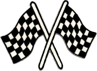 Produktbild von Zielflagge Fahne - Aufnäher, Bügelbild, Aufbügler, Applikationen, Patches, Flicken, Zum Aufbügeln, Größe: 9,0 x 7,0 cm