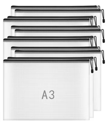 Productafbeelding van 12 stuks documentenmap A3 met rits, zwart