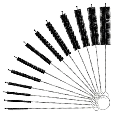 Produktbild von Set mit 13 Reinigungsbürsten für Strohhalme und Flaschen, Schwarz