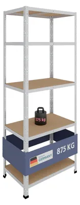 Image de Étagère métallique étagère à tiroirs - 200 x 80 x 50 cm - 175 kg par tablette - Galvanisé