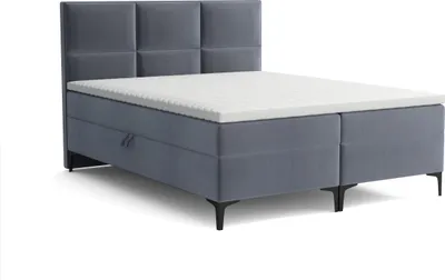 Produktbild von Emoebel24 Boxspringbett mit Topper und 2 Bettkasten, Polsterbett, Doppelbett 140x200 cm Hooby Dunkelgrau