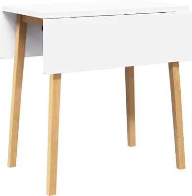 Image de vidaXL Table de salle à manger naturelle en bois massif d'hévéa