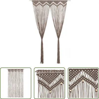 Produktbild von The Living Store Makramee Vorhang Taupe 140x240 cm Baumwolle