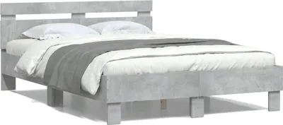 Obrázek produktu pro vidaXL Rám postele s čelem betonově šedý 120x190 cm materiál na bázi dřeva