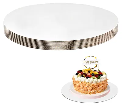 Runde Tortenplatten aus Papier, 10 Stück, weiß, 450 g