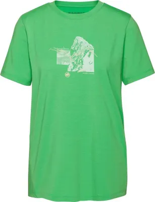 Grünes T-Shirt "Mountain T-Shirt 4208m" von Mammut; geeignet für Damen; aus der Kategorie Oberteile.