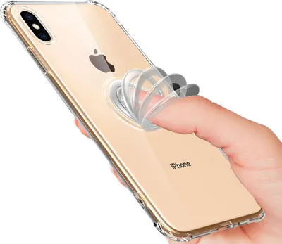 Produktbild von NALIA Pop-Up Ring Hülle für iPhone XS Max, 360° Handy Schutz Case Cover Tasche Transparent