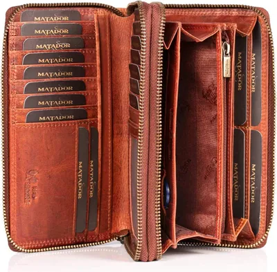 Produktbild von Damen Leder Geldbörse groß RFID Schutz viele Kartenfächer Portemonnaie elegant Geschenkbox Luxus Geldbeutel Brieftasche Wallet hochwertig