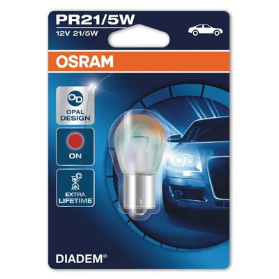 Produktbild von Osram Diadem Chrome PR21/5W Leuchtmittel 12v 1 Stück rot leuchtend