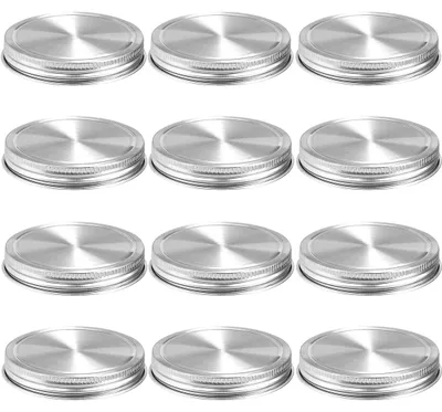 Produktbild von Edelstahl-Deckel für Einmachgläser – Set mit 12 Stück