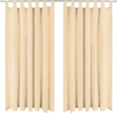 Produktbild von Vorhänge aus Mikro-Satin 2 Stk. mit Schlaufen 140×225 cm Beige