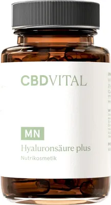 Produktbild von Hyaluronsäure plus | 90 mg | Mit Vitamin C, Zink & Granatapfelkernmehl | 60 Kapseln
