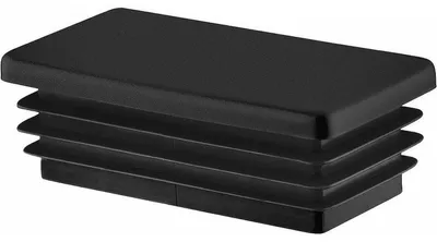 Produktbild von 5 Stück. Endkappe für Rechteckrohr 50x25 mm, schwarze Kunststoff-Endkappen
