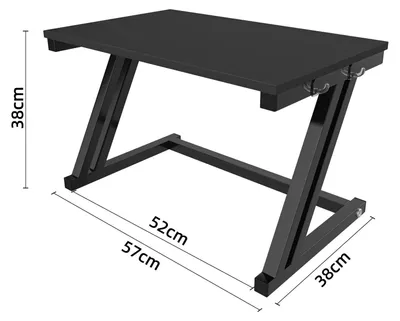 Immagine prodotto di Scaffale per microonde - Scaffale da cucina a forma di Z - Acciaio inossidabile - A un ripiano - Con 2 ganci - 57×38×38 cm - Nero