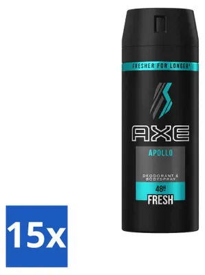 Image de 15 sprays corporels déodorants Axe Apollo - 150 ml - Pack économique - 15 pièces