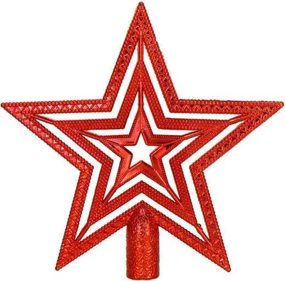 Obrázek produktu pro Hvězda na vánoční stromeček 10 cm červená