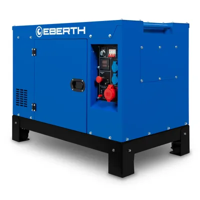 Produktbild von EBERTH 15000 Watt Notstromaggregat Diesel, Stromerzeuger mit 18,4 PS, 4-Takt Dieselmotor, 3-Phasen Stromgenerator mit 1x 400V, 2X 230V, 1x 12V