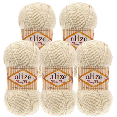 Produktbild von 5 x 100g Strickgarn ALIZE Baby Best uni Babywolle Wolle Antipilling 44 Farben